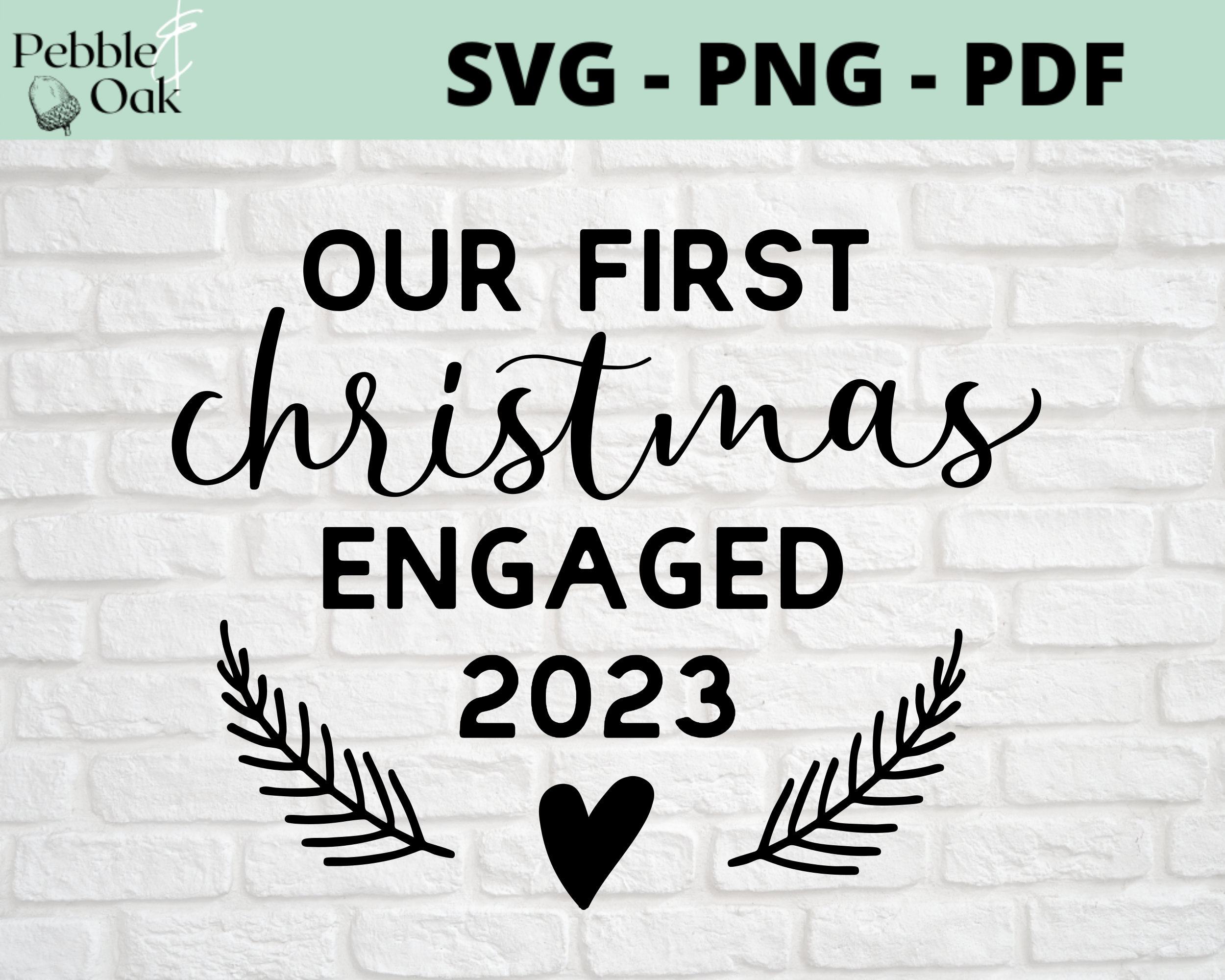 Our First Christmas Engaged 2023 SVG Christmas Ornament Svg Etsy