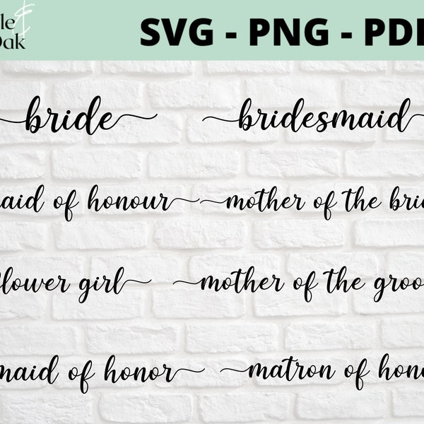 Bridal Party Bundle SVG - Bridal Party Hanger Labels - Wedding Hanger SVG - Bride Tribe Svg - Hen Party Svg - DIY Bridal Party Coat Hangers