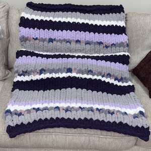 Purple Chunky Chenille Throw