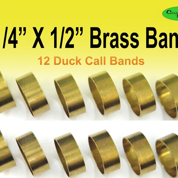 Duck Call Bands, Brass 1-1/4" X 1/2" (1 dozen) 12 Bands