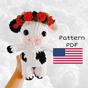 PDF PATTERN - Amigurumi cow pattern - crochet Cow - Amigurumi Cow in English