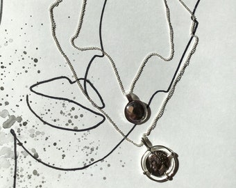 Silber Halskette, Medaillon Halskette, Silbermünze Anhänger, Charm Halskette, Geschenk Schmuck, Münze, Valentinstag Geschenk
