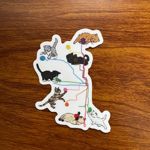 CTA Cats Art Sticker: Chicago Kitten Transit Map