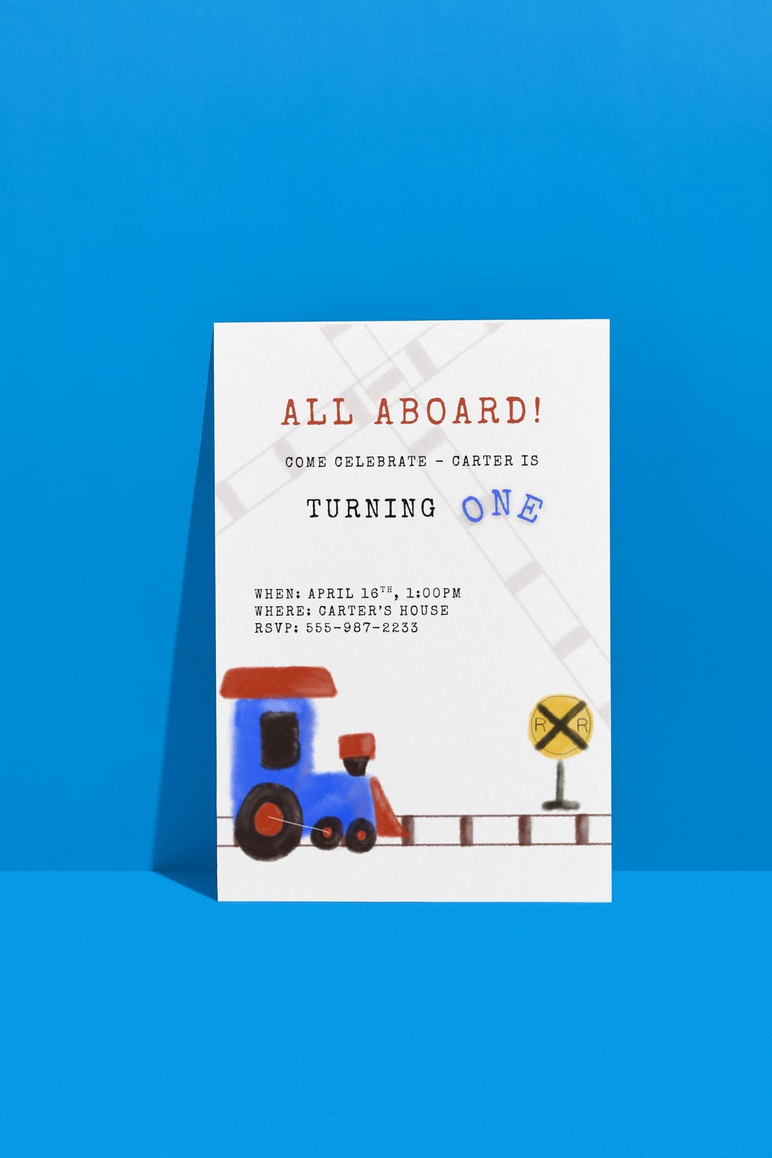 Boy 1st Birthday Invitation, Train, Editable - Etsy