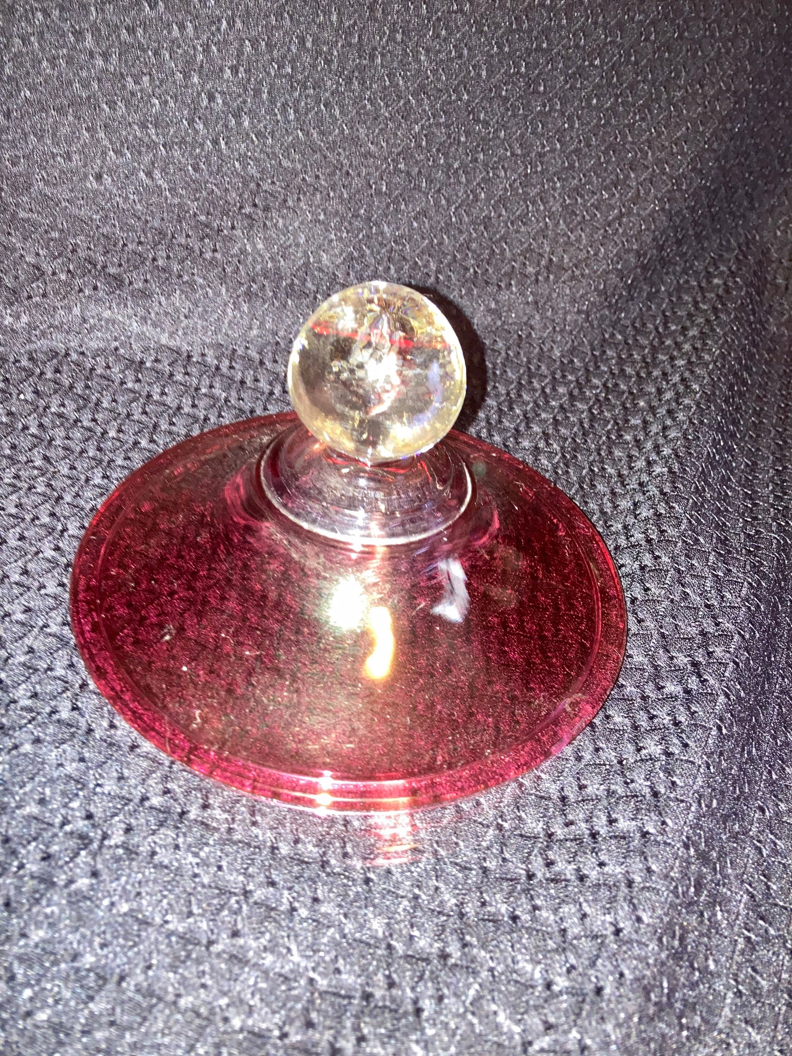 Vintage Cranberry Glass Compote Dish With Lid Etsy UK