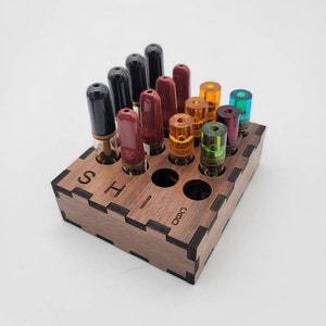 Engraved Plywood Vape Cart Holder with CBD engraving (for 510 or Airo Pro carts)