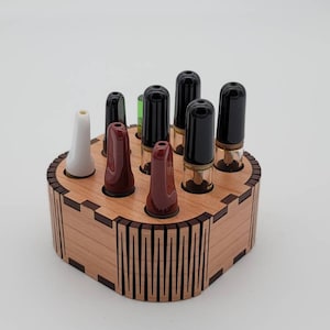 Circular Plywood Vape Cart Holder (for 510 or Airo Pro carts)