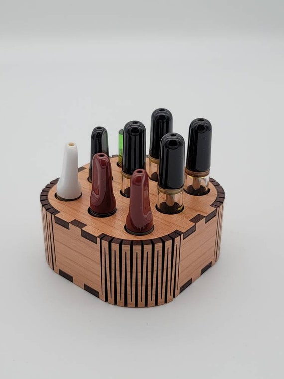 elfbar nachfüll pod läuft aus Circular Plywood Vape Cart Holder (for 510 or Airo Pro Carts)