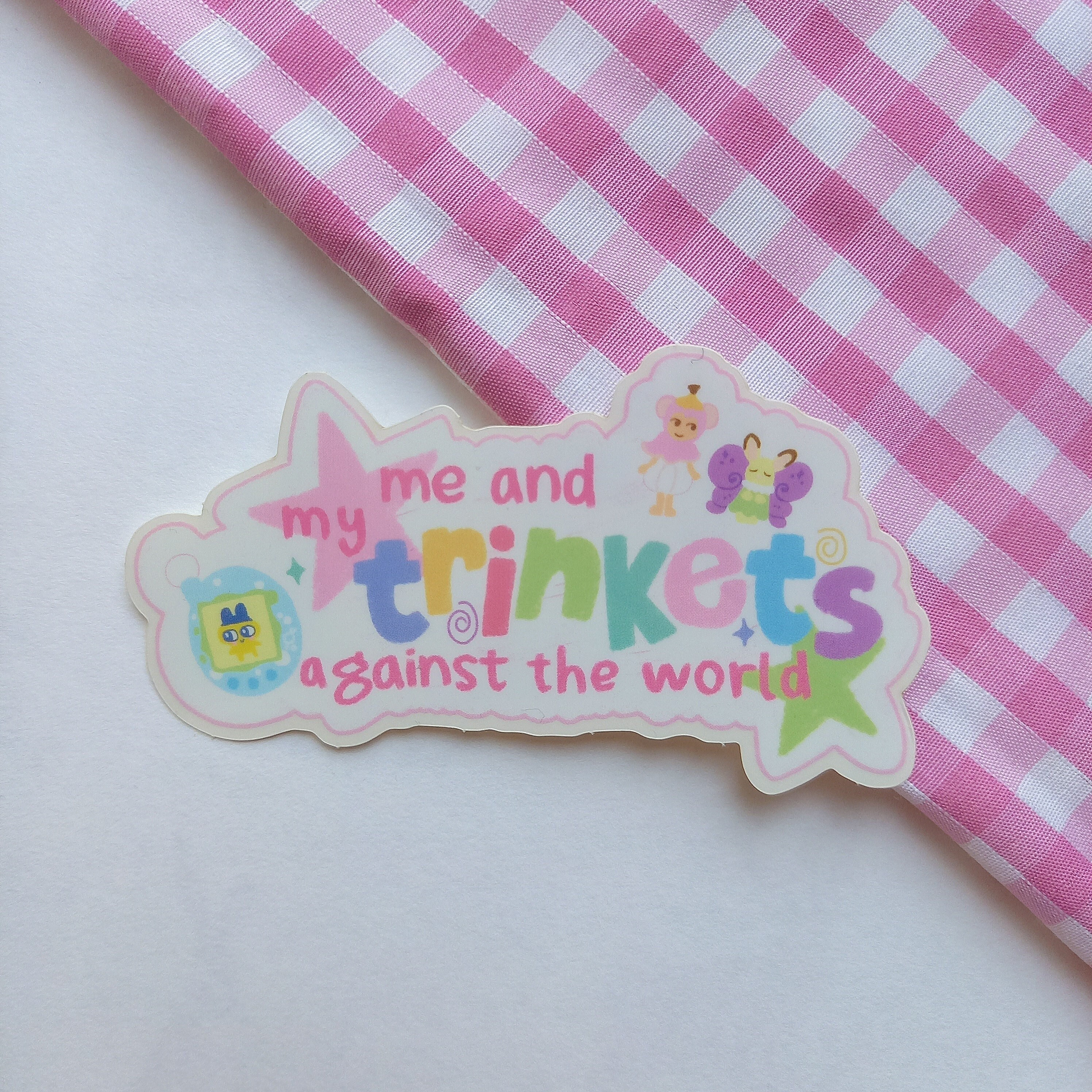 me and my trinkets cute glossy vinyl sticker