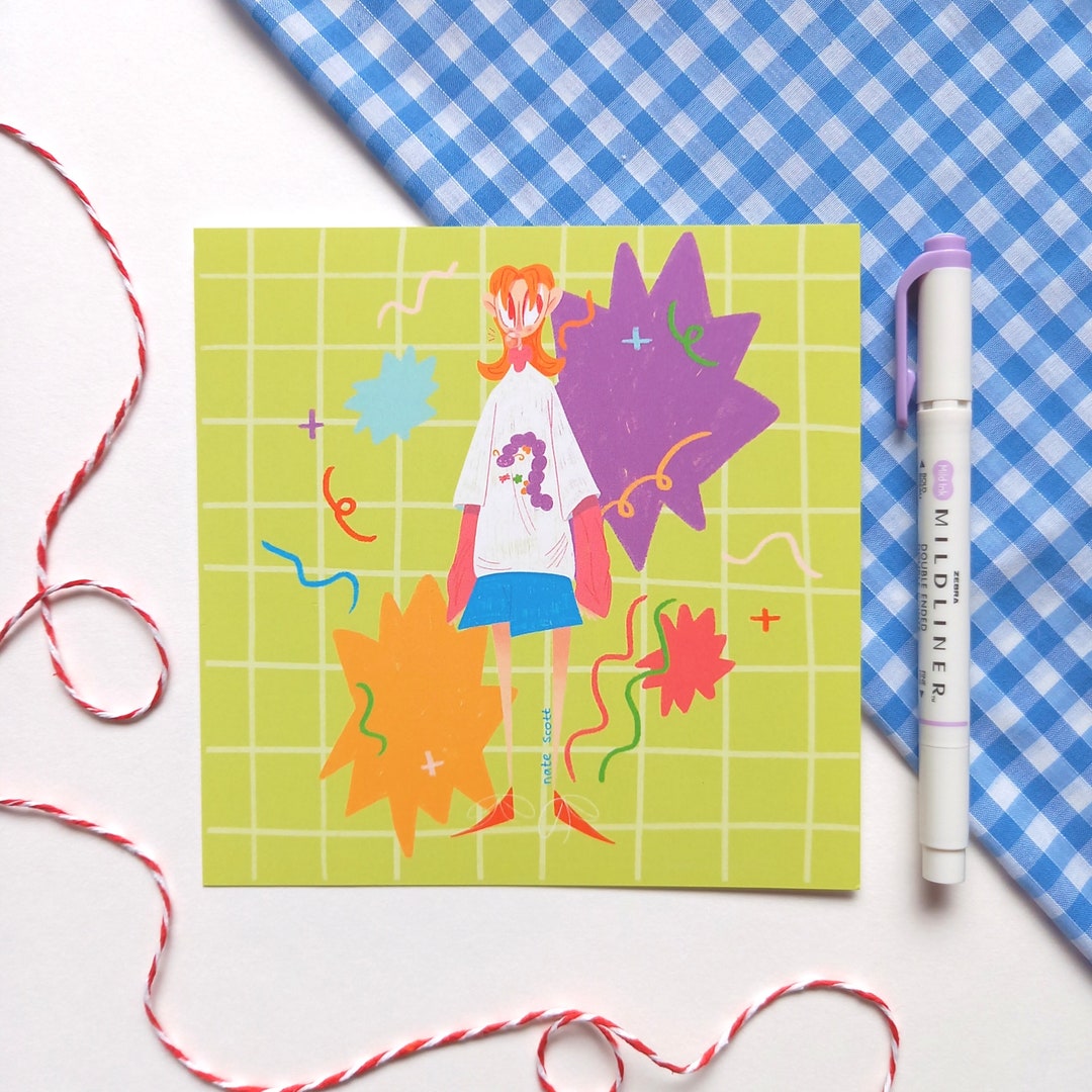 Cool Colorful Kid Cute Art Print Etsy