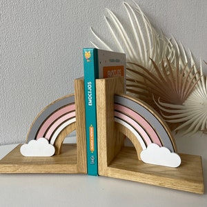 Pastel Pink Rainbow Baby book ends, Bookend for Kids Room,Baby girl Nursery Decor,Bedroom Book stands, Cute decoration room