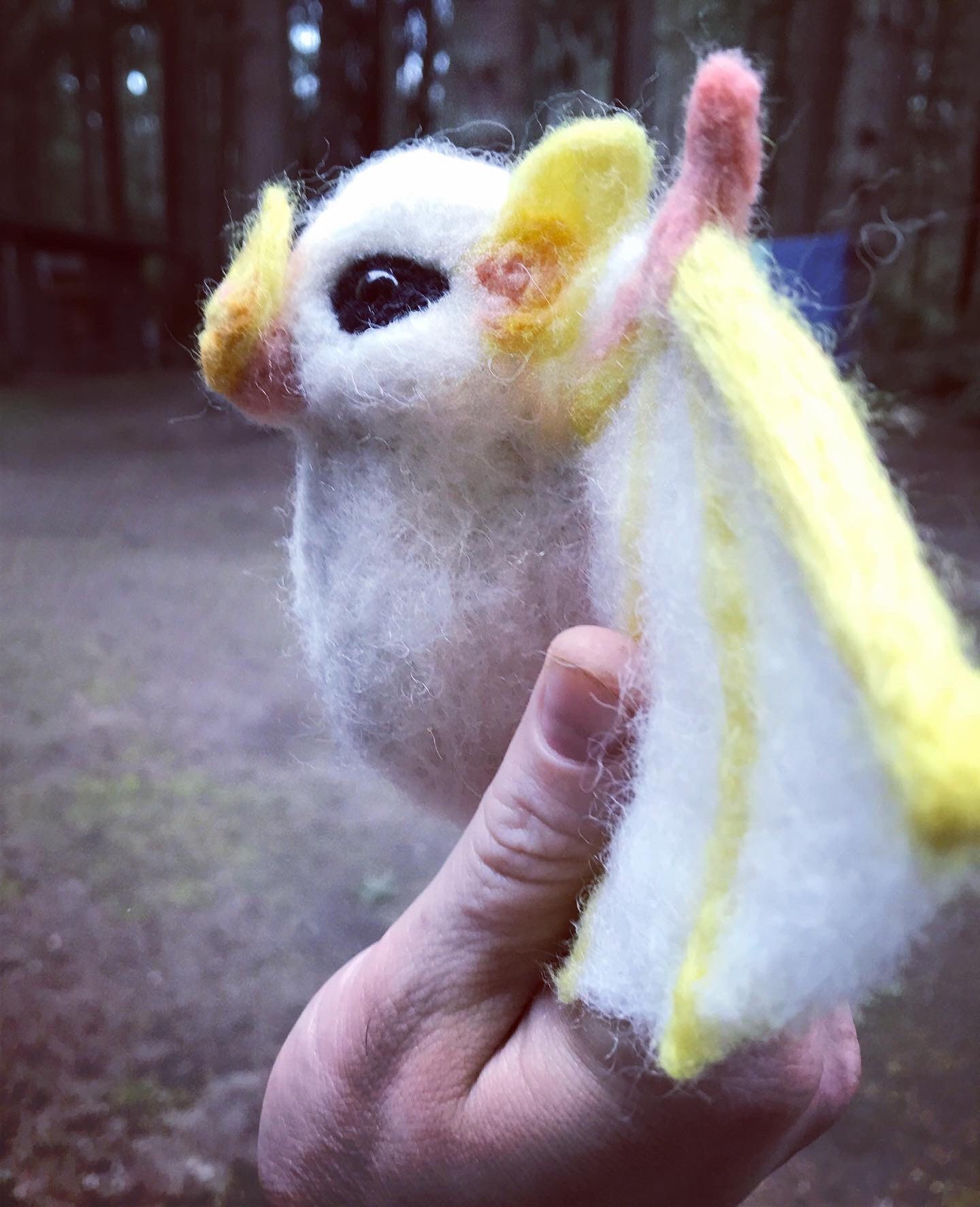 Needle Felted Honduran White Bat - Etsy