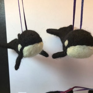 Needle Felted Orca Ornament