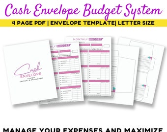 Cash envelope printable, Cash envelope system, Cash envelope template, Budget Planning, Cash envelope budget planning