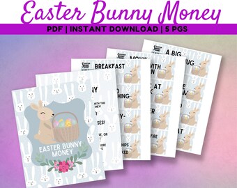 Easter Bunny Money, Printable Bunny Bucks,  Bunny Money, Easter Egg Stuffer, Easter Egg Filler, Non Candy Easter Basket Stuffer