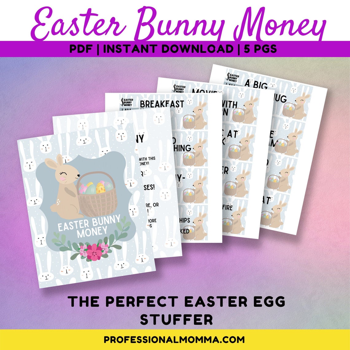 Easter Bunny Money, Printable Bunny Bucks, Bunny Money, Easter Egg Stuffer, Easter Egg Filler ...