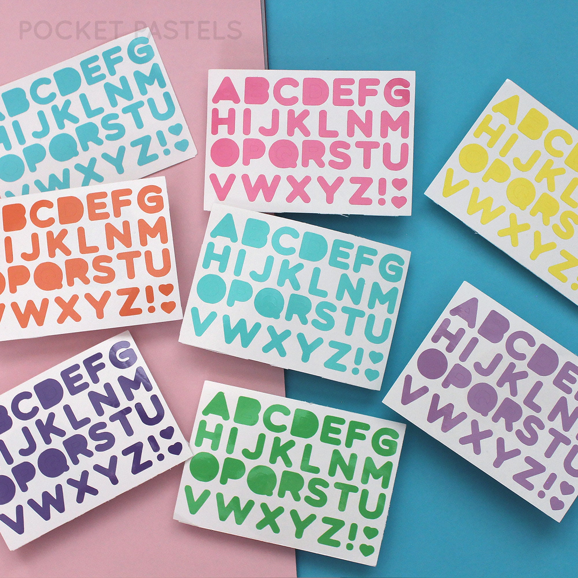 alphabet letters vinyl sticker sheets etsy