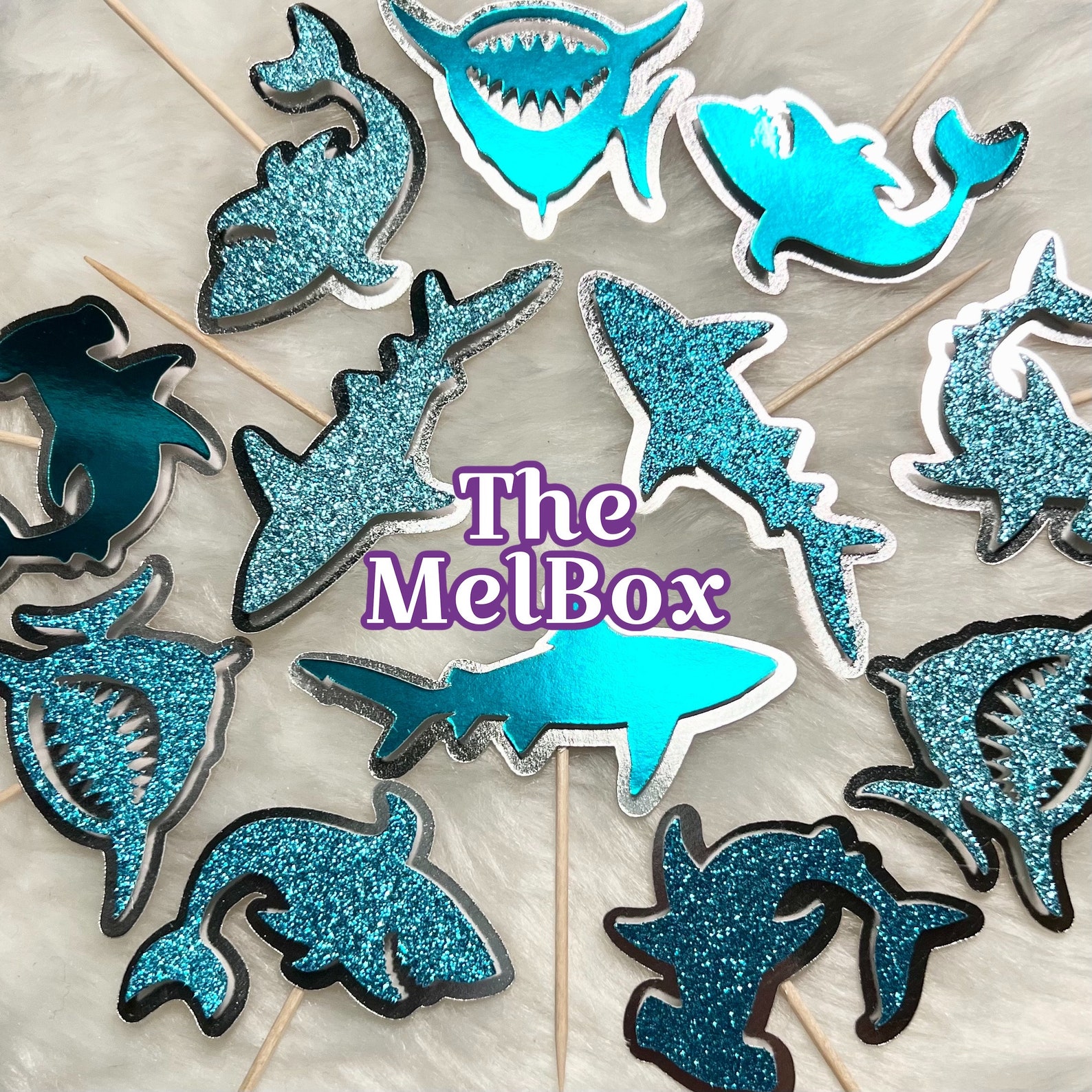 Shark Cupcake Toppers Etsy