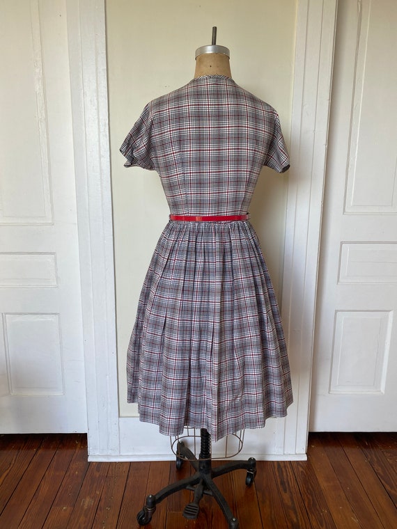 Black, White, And Red Plaid Cotton Short Fit And … - image 4