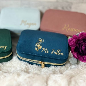 ITALIENISCHER SAMT (LARGE)Luxuriöser personalisierter Schmuck Organizer Box Reiseetui,Brautjungfern,Geschenk für Sie,Geschenk für Frau,Valentinstag Geschenk