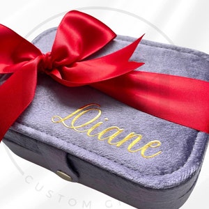 Elegant EUROPEAN Style High Quality Italian Velvet Travel jewelry boxes w/ snap fastener,Jewelry Case,Bridesmaids Gift, Valentine&#39;s Day Gift
