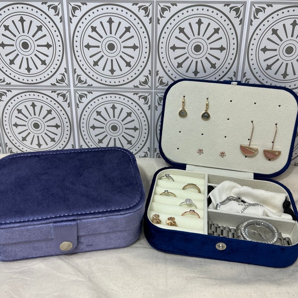 Elegant EUROPEAN Style High Quality Italian Velvet Travel jewelry boxes w/ snap fastener,Jewelry Case,Bridesmaids Gift, Valentine's Day Gift