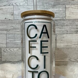 CAFECITO w/ Monogram Beer Can Libbey Glass 16oz | GROOMSMEN Gift | Iced Coffee Cup | Gift for Coffee Lovers | Gift for Him | Gift for Her
