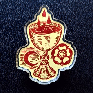 Rosicrucian Rose Chalice Acrylic Pin
