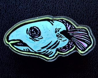 Pin de acrílico de cabeza de pez