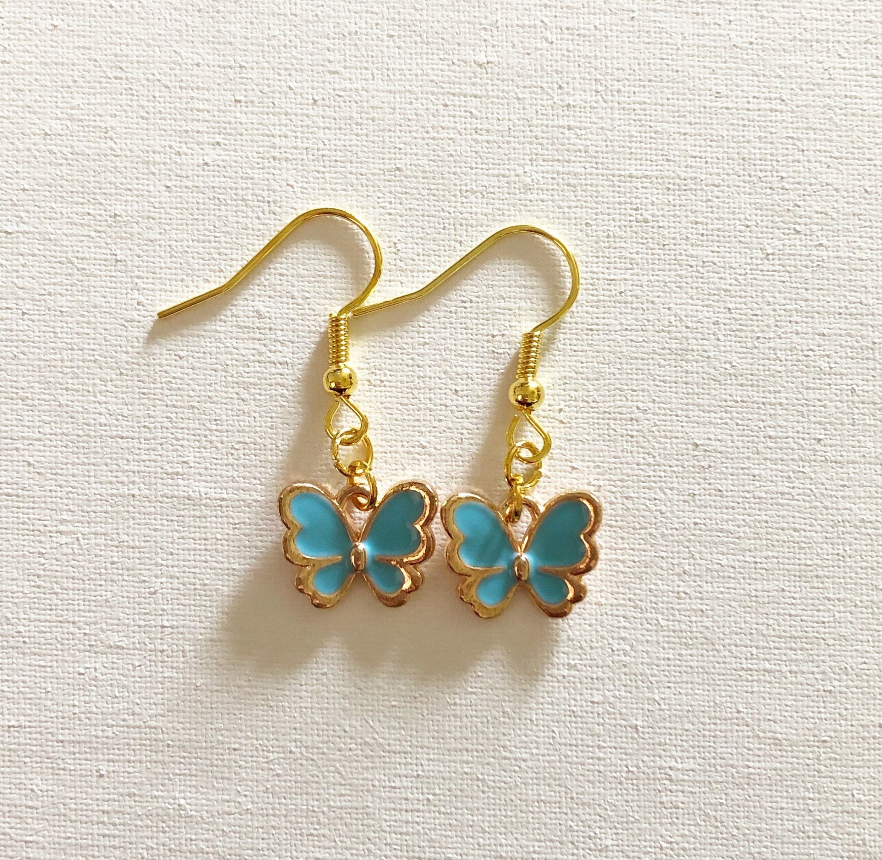 Gold Butterfly Dangle Earrings | Etsy