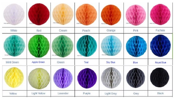4" 8" 12" Colored Tissue Paper Honeycomb Ball Various Sizes Wedding Party Decorations Baby Bridal Shower Hanging Decor
