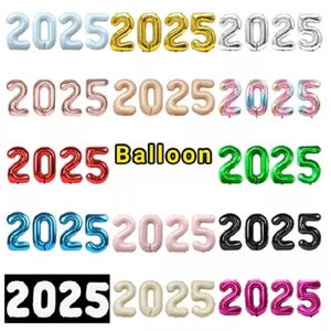 12 Colors - 40 inch Large 2024 New Year Graduation Prom Foil Number Balloons Floating w Helium Party Supplies Gradient Pink Black Gold Blue
