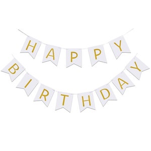 Bannière joyeux anniversaire en or blanc, toile de fond multicolore pour anniversaire, guirlande de bruants, signe arc-en-ciel pour enfants, décoration réutilisable HBD Wild One pour bébé