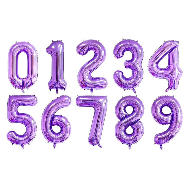 40 inch Purple Large Foil Number Balloons Big Balloon Floating Helium Birthday Baby Shower Prom Graduation Wild One Party Supplies Decor