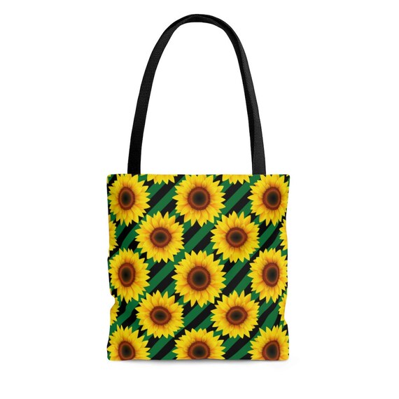 Sunflower tote bag double sided all over print tote black | Etsy