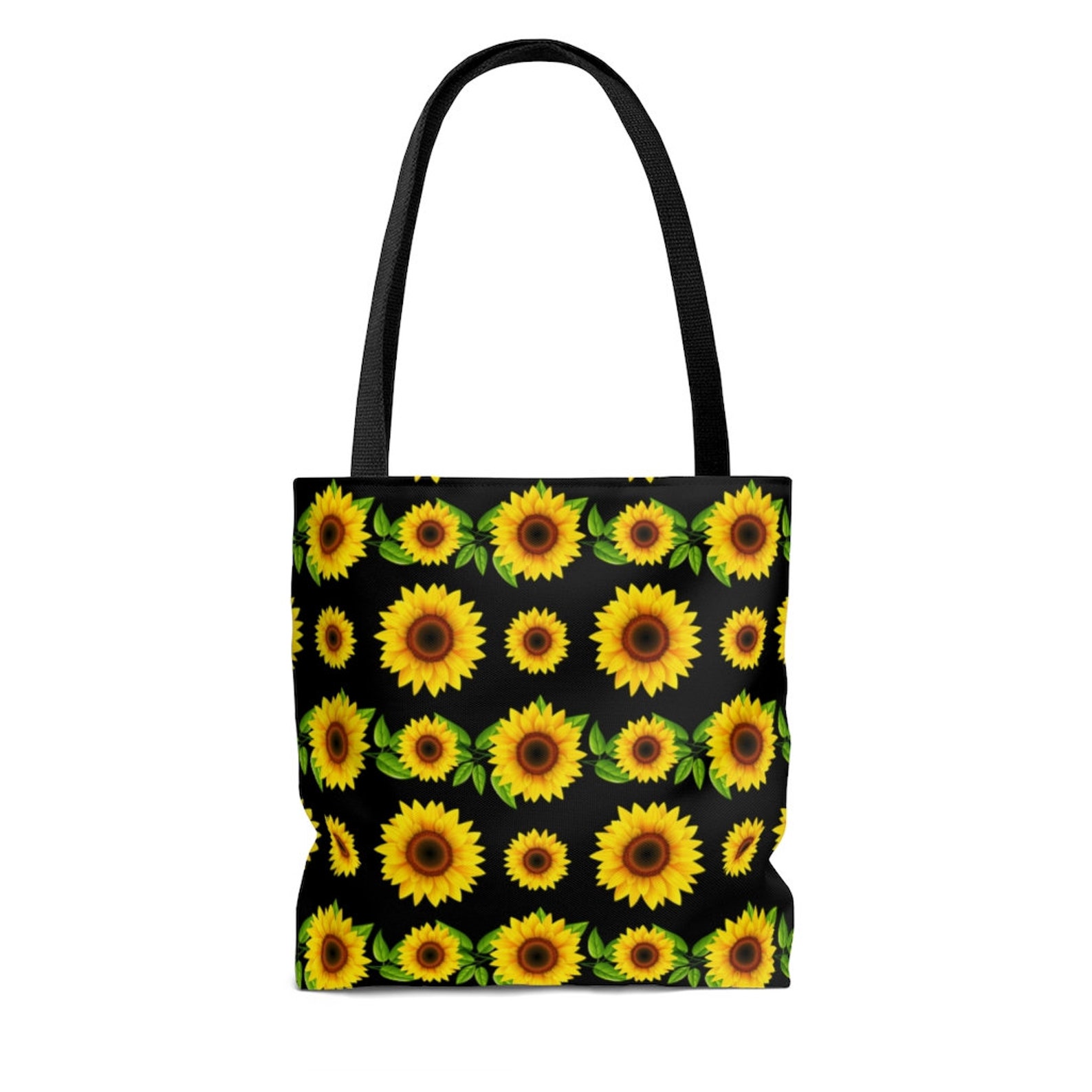 Sunflower tote bag double sided all over print tote black | Etsy