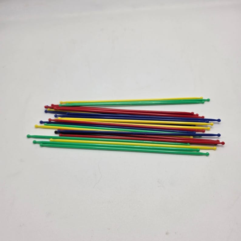 Vintage Pick Up Sticks Game Steven Pic Up Stix Metal Tube 1990 Complete 画像 4