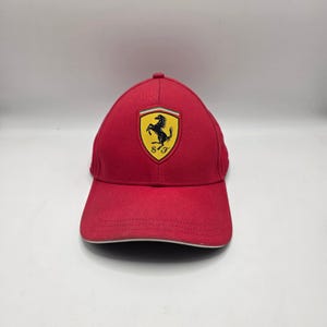 Vintage Baseball Cap Men Red Scuderia Shield Shell Logo Racing F1 Hat OSFA