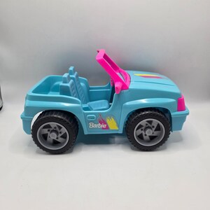 Blue Barbie Jeep Mattel Barbie 1999 Blue Jeep Wrangler Beach Cruiser Car Vintage Barbie Doll  Jeep