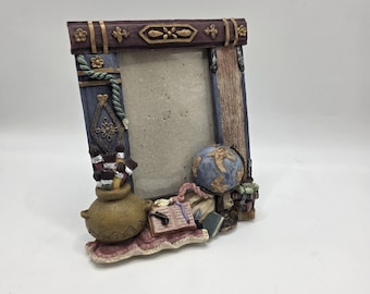 Kitsch Teacher Themed Decorative Picture Frame Books Globe Resin 3D Tabletop