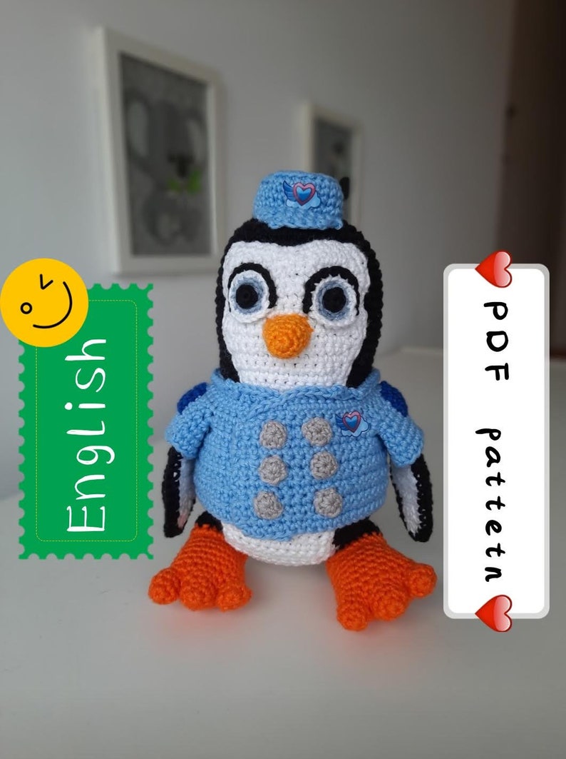 English PATTERN: Penguin Pip, T.O.T.S amigurumi image 1