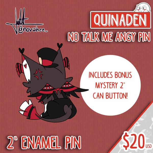 Hazbin Hotel - HUSK "No Talk Me Angy" ENAMEL PIN [Preorder]