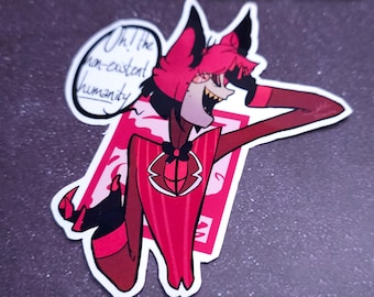 Hazbin Hotel ALASTOR "Humanidad Inexistente" PEGATINA