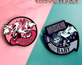 Hazbin Hotel - LOSER BABY/POISON Hard Enamel Pins [2"]