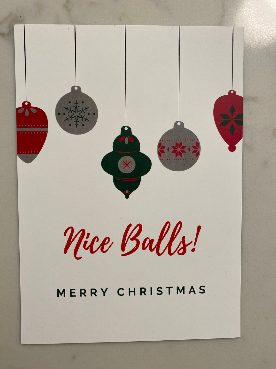 Funny Christmas Cards Nice Balls Holiday greeting | Etsy