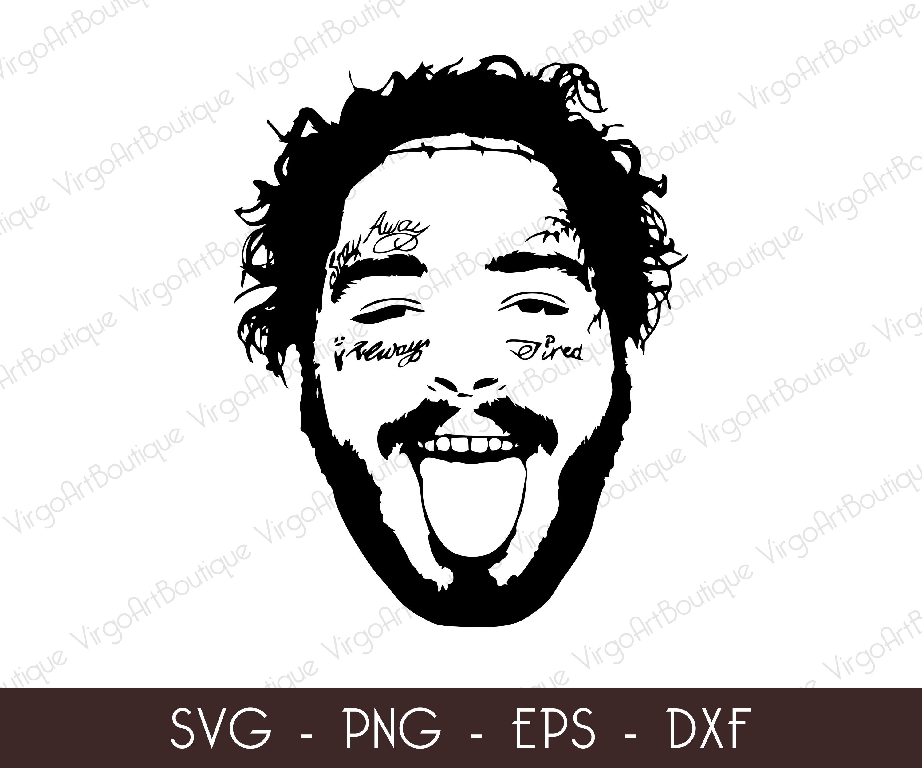 Post Malone Svg Png Eps Dxf American Rapper Rock Star Post Etsy