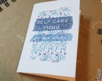 Self Care Menu mini zine