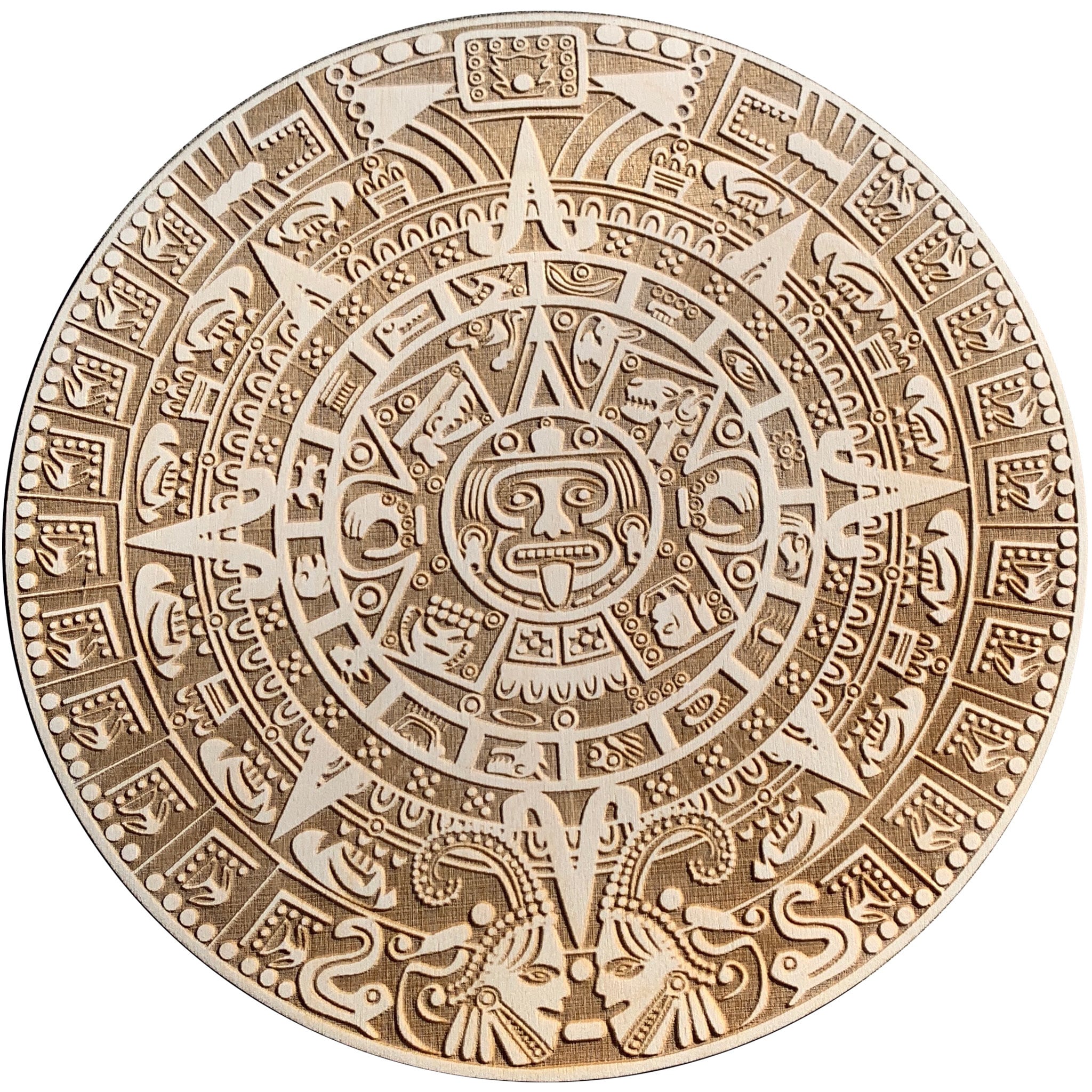 Aztec Calendar Laser Engraved On Baltic Birch Wood. Amazingly | Etsy