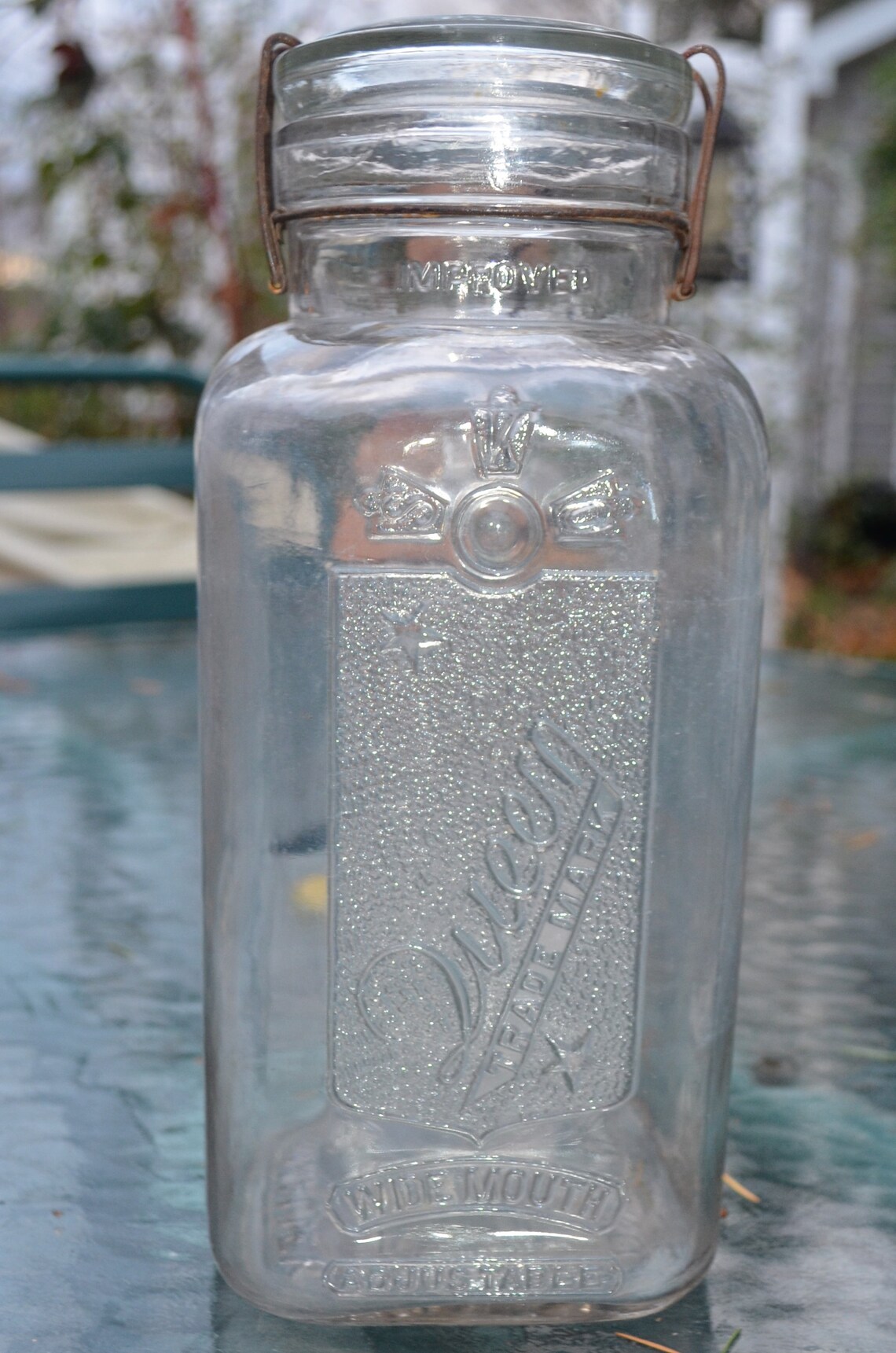 Antique QUEEN canning jar clear HG with KANTKRACK Glass Lid Etsy