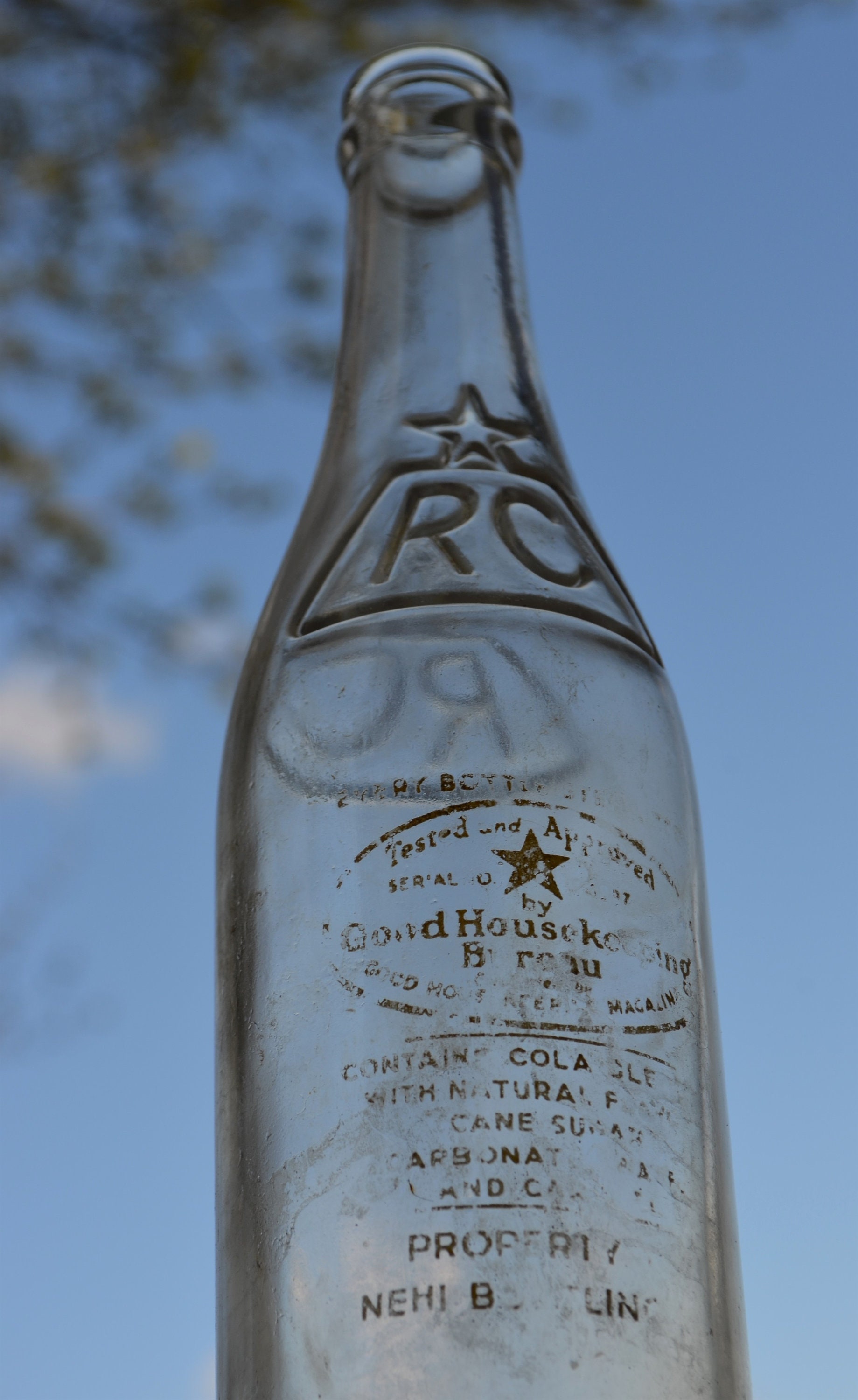 RC Cola Vintage Bottle W/debossed Star 